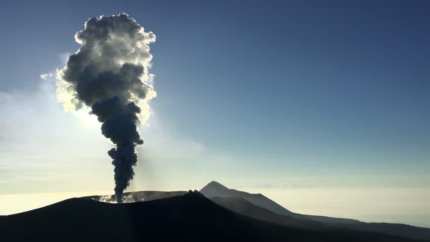 Footage Shinmoedake Volcano Erupting Steam Ash Editorial Video