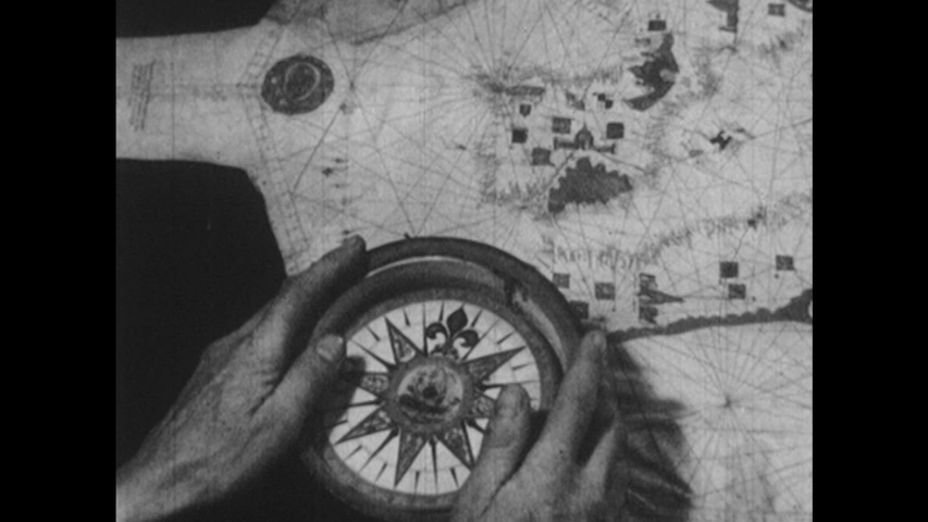 1950s Handdrawn Map Compass Explorers See | Editorial Video | 10933860a ...