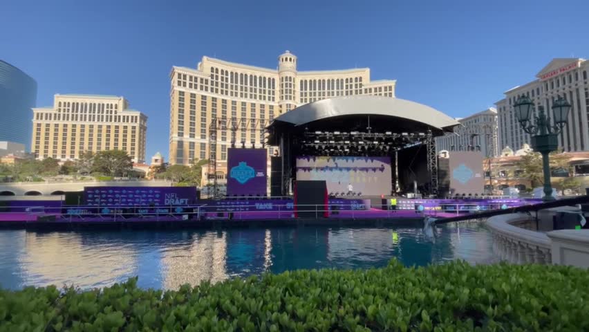 Las Vegas NFL Draft preparations underway near the Linq, NFL Draft