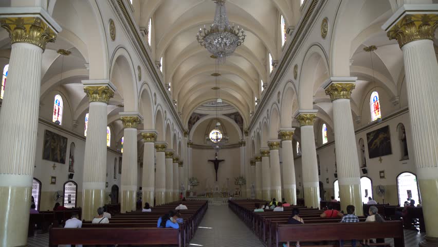 Inside Historic Catholic Church Located Columbia | Editorial Video ...