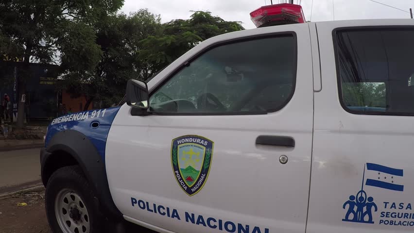 Police Car Patrol Checkpoint Tegucigalpa Honduras | Editorial Video ...