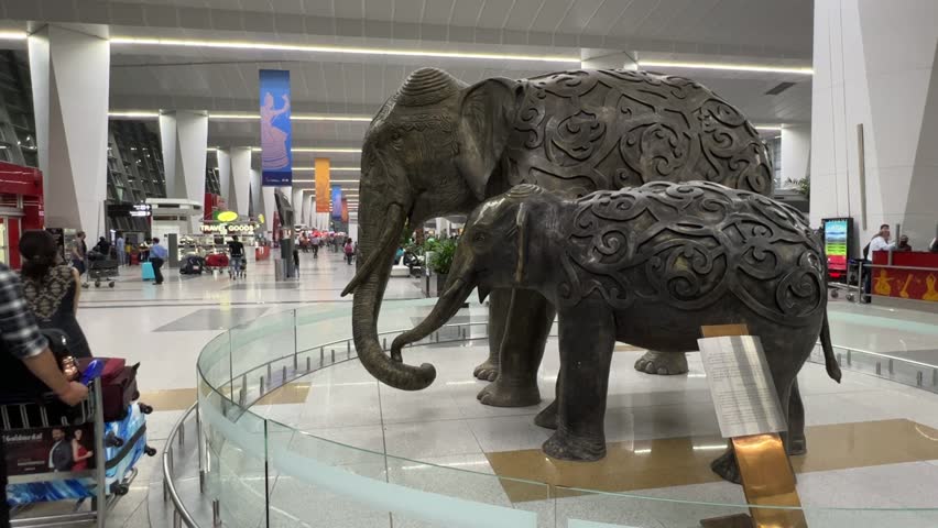 Elephant Sculptures Indira Gandhi International Airport | Editorial ...