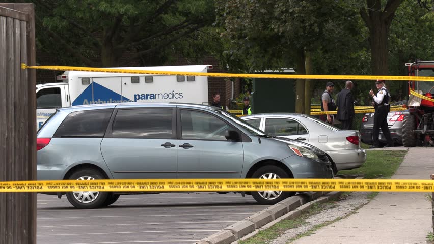 Toronto Police Shooting Murder Crime Scenes | Editorial Video ...