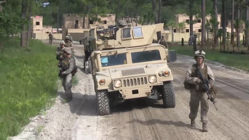 Soldiers Us Marines Come Out Humvee | Editorial Video | 13165081a ...