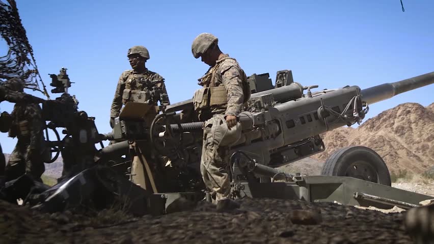 Us Marines Load M777 Howitzer During | Editorial Video | 13224427c ...