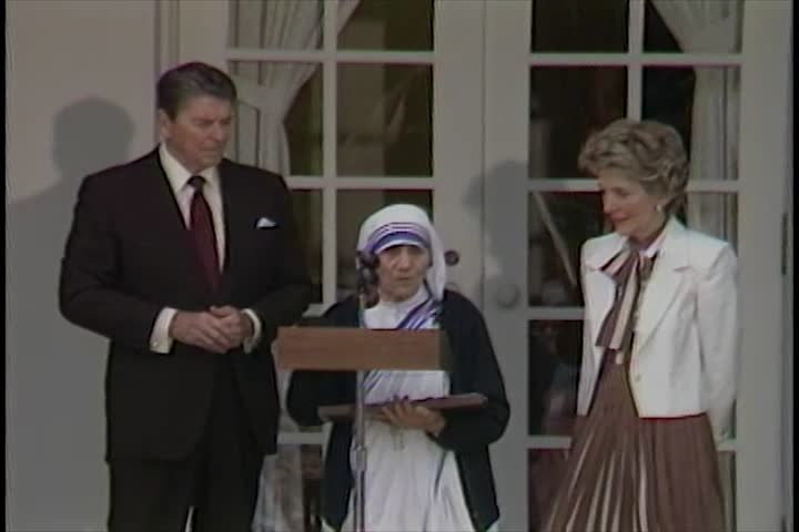 Mother Teresa Delivers Speech Medal Freedom | Editorial Video ...