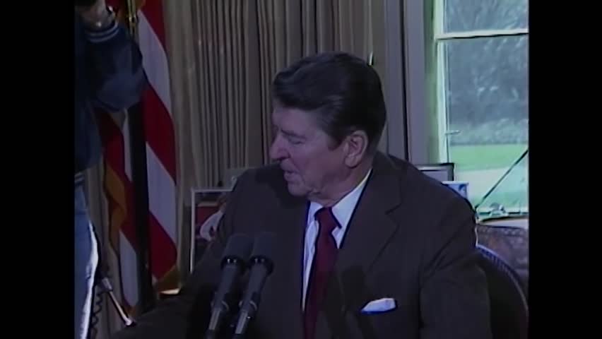 President Ronald Reagans Press Briefing Oval Editorial Video