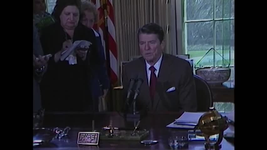 President Ronald Reagans Press Briefing Oval Editorial Video