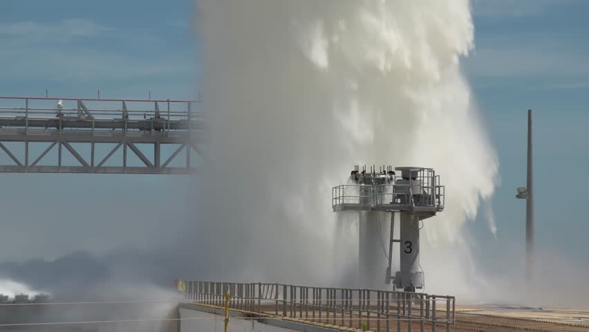 Water Deluge Test Pad 39b Florida Editorial Video 13245893b