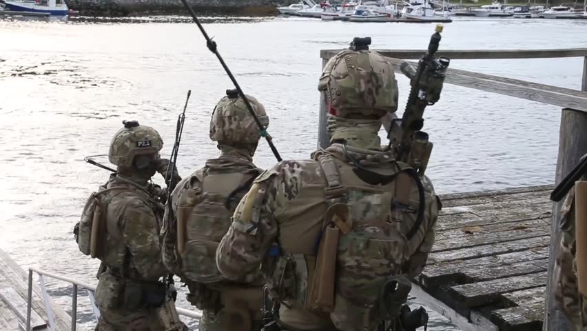 Norwegian Coastal Ranger Commandos Kjk Conducts | Editorial Video ...