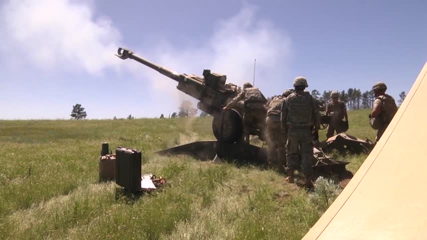 Artillerymen Fire M777 Towed 155mm Howitzer | Editorial Video ...