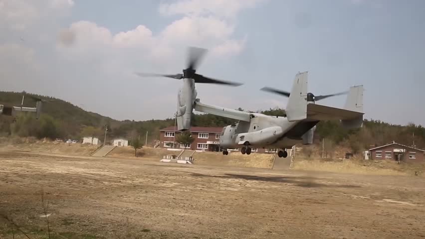 Bell Boeing V22 Ospreys Take Off Editorial Video 13284232a Shutterstock