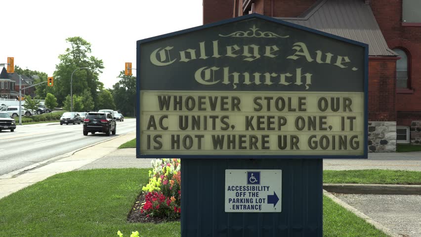 Sign Church During Severe Summer Heatwave | Editorial Video | 13352043o ...